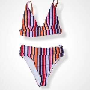 striped bikini set 
